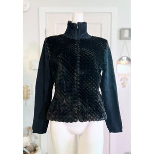 Moving sale! EUC PARKHURST Faux Fur Full Zip Sweater Jacket Sm Fits Like Medium